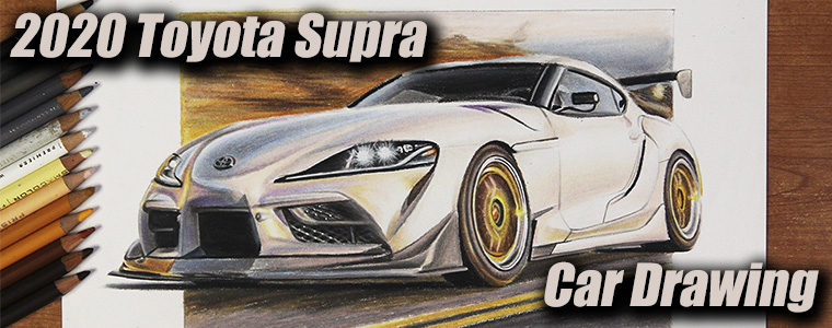 Toyota Supra A90 MK5 Car Drawing by Orhan Özvatan