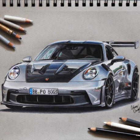 porsche 992 gt3 rs drawing